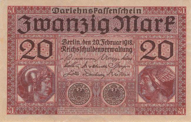 20 Mark Serie N ro 55 1918
